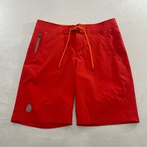 Stio Men's CFS Board Shorts CG2 Chicory Flower Orange Size 33/19 Stretch 200131